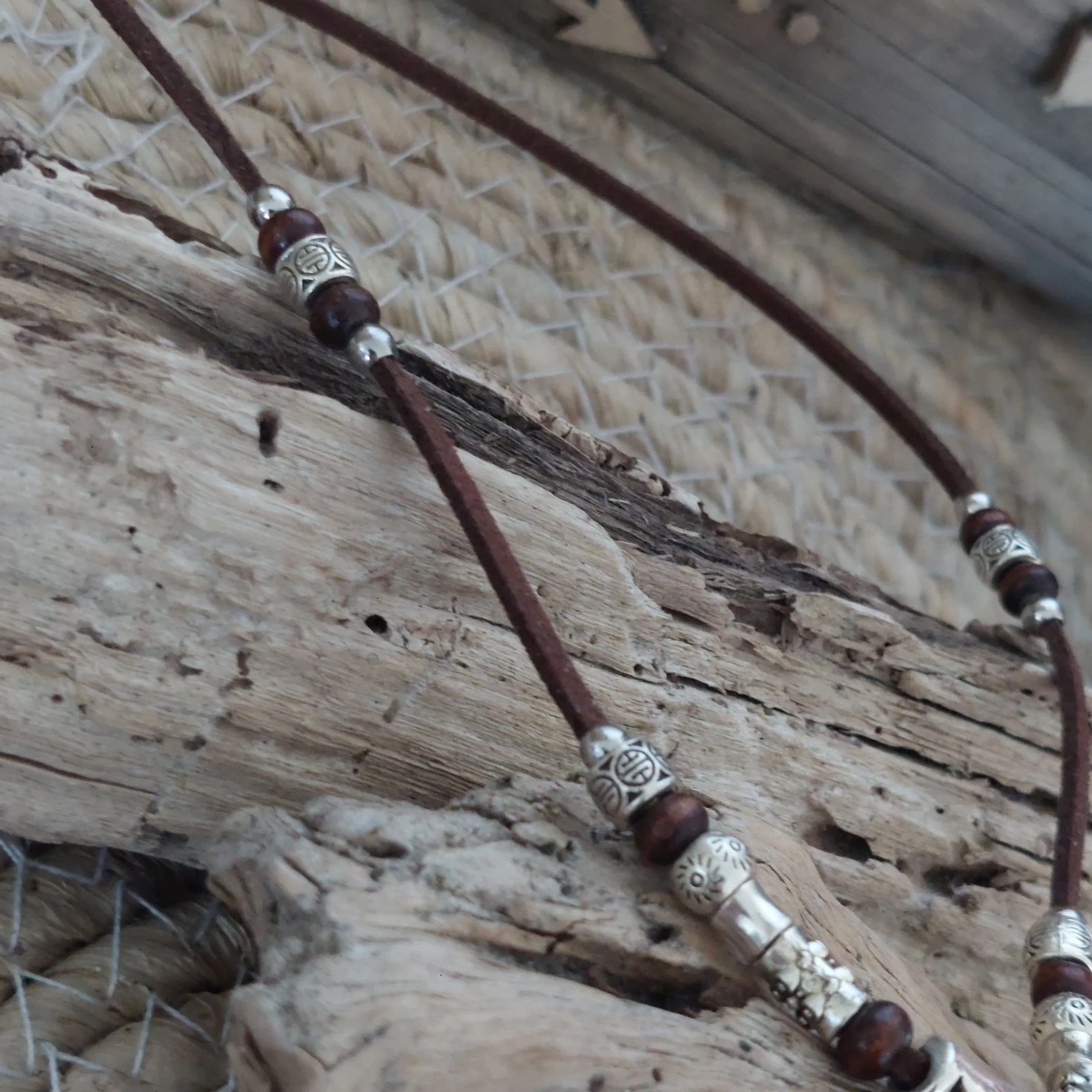 Bohemien boeddhistisch mediteerketting boom des levens, chocoladehout, meerlagige parelketting – photo 6